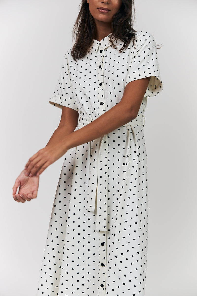 Lollys Laundry Blake Midi Dress Dot Print