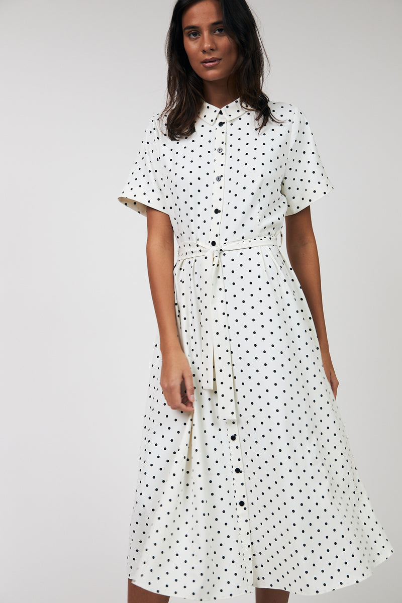 Lollys Laundry Blake Midi Dress Dot Print