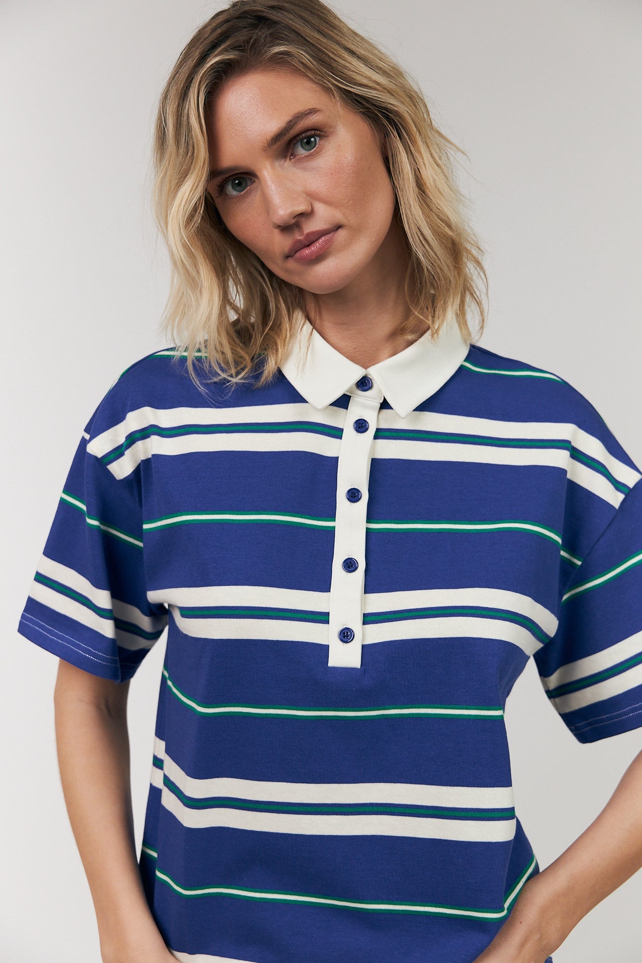 Lollys Laundry Ulma Polo Tee Blue