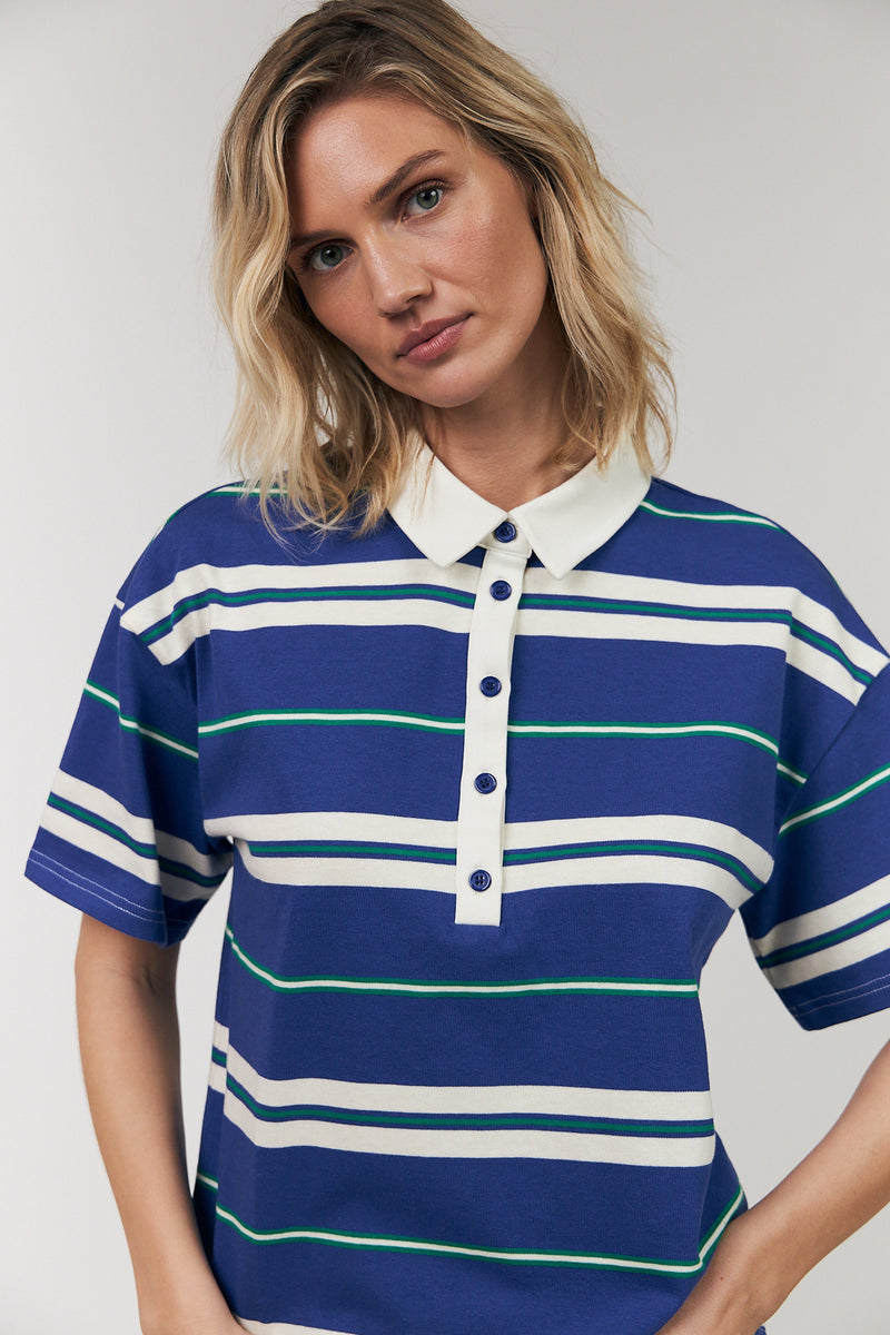Lollys Laundry Ulma Polo Tee Blue