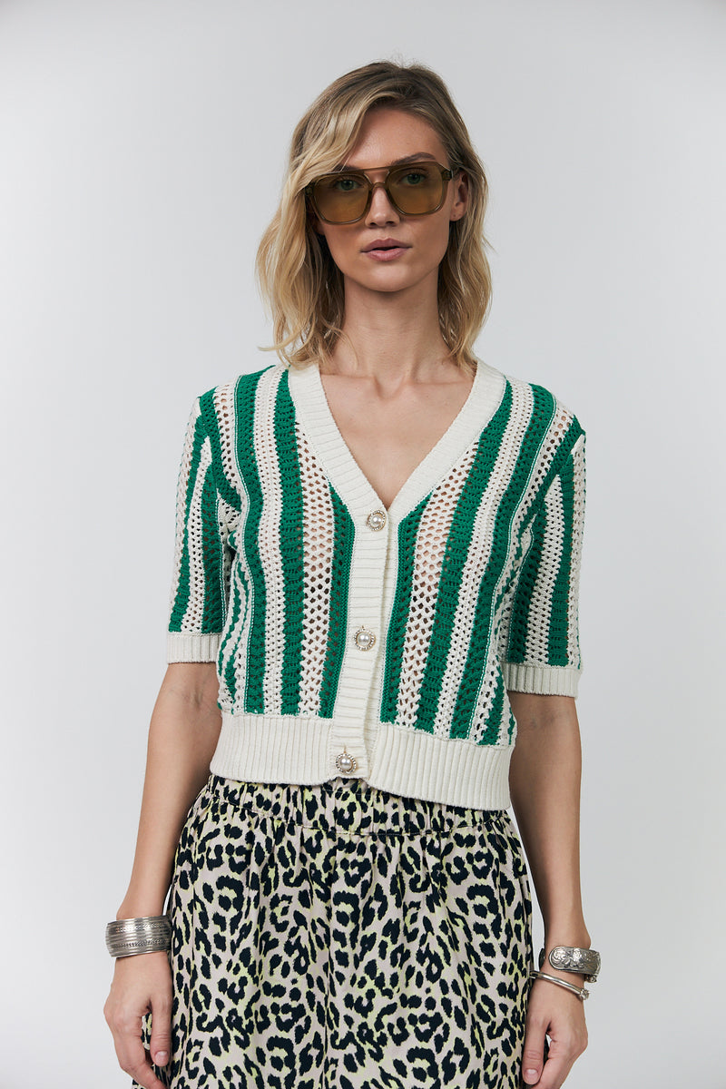 Lollys Laundry Siva Knit Cardigan Green
