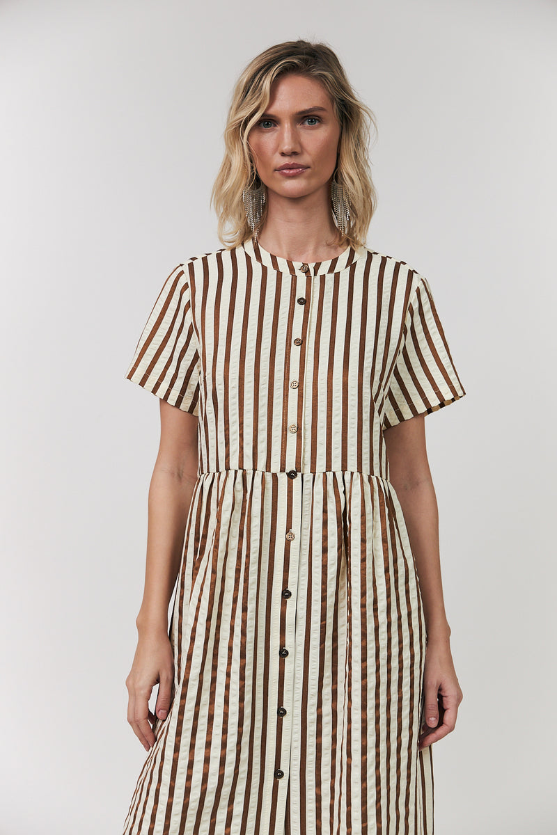 Lollys Laundry Aliya Dress Dark Mokka