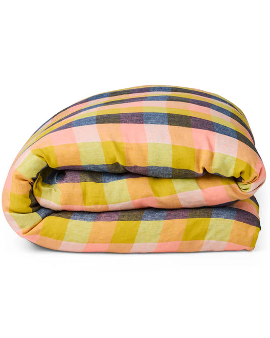 Kip & Co Florida Tartan Linen Quilt Cover - King