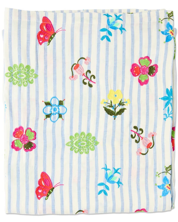 Kip & Co Anna Spiro Malabar Floral Embroidered Table Cloth 145 x 270cm