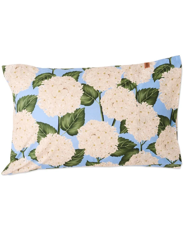 Kip & Co Hydrangea Blue Organic Cotton Pillow Cases Set 2