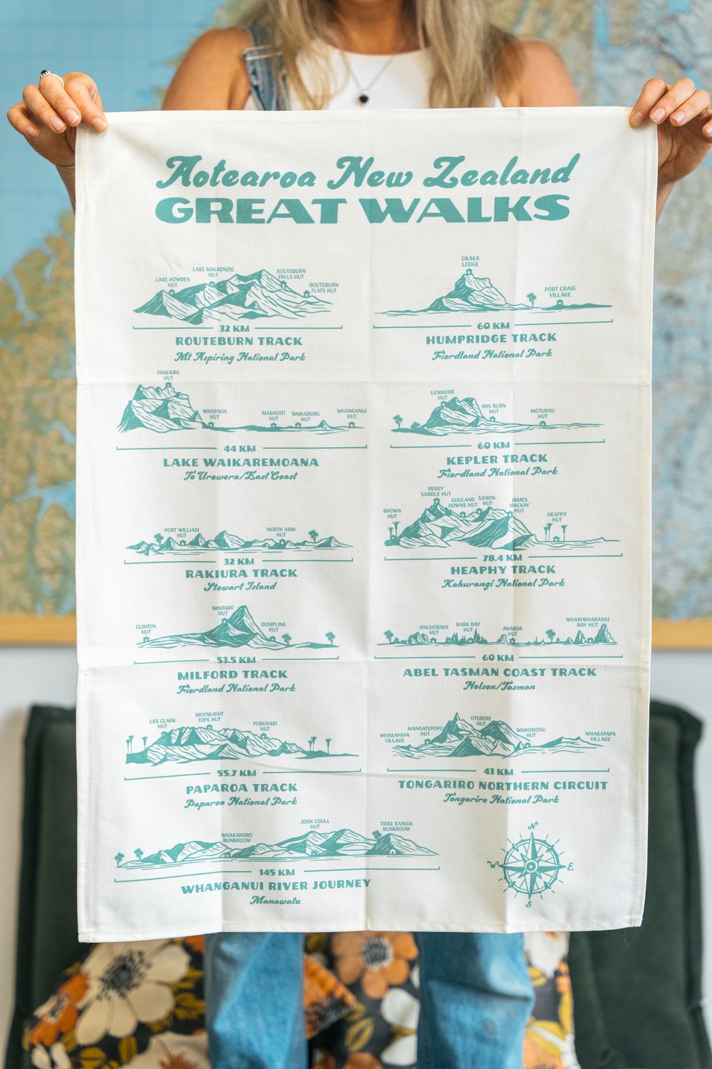 Love Thy Land Great Walks Tea Towel