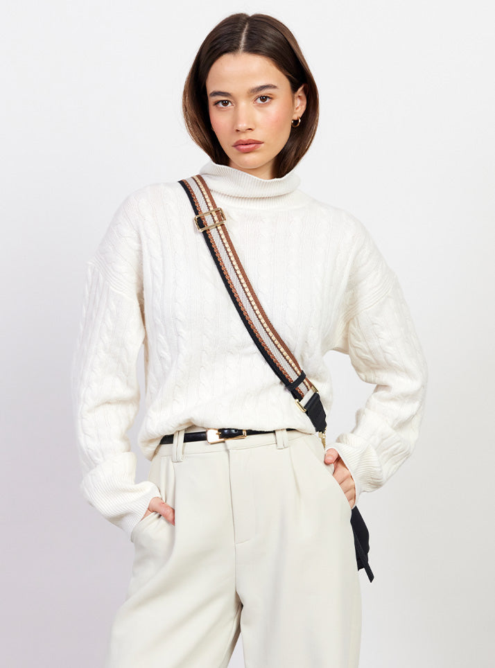 Saben Feature Strap Webbing Multi Tan