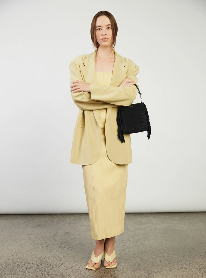 Saben Coco Mini Bag Black Suede + Fringe