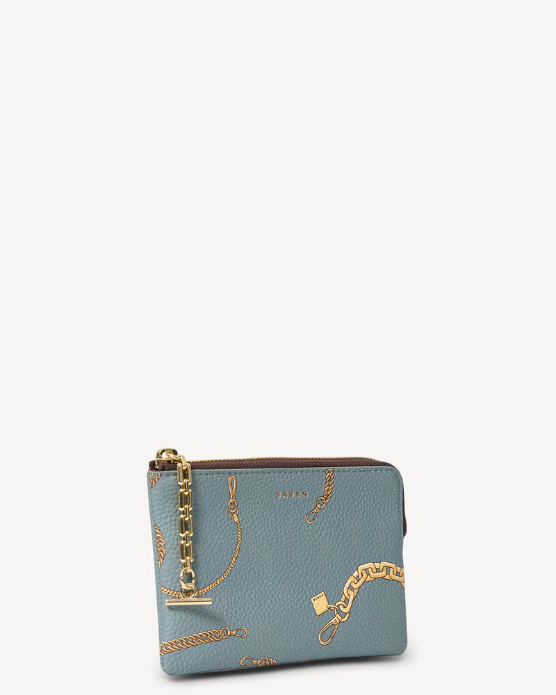 Saben Poppy Pouch - Duck Egg Chain Print