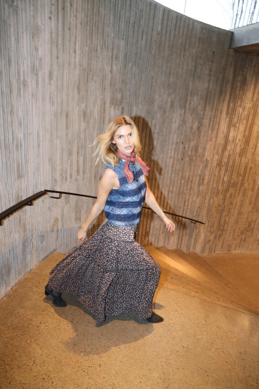 Lollys Laundry Cairo Quilted Vest - Blue