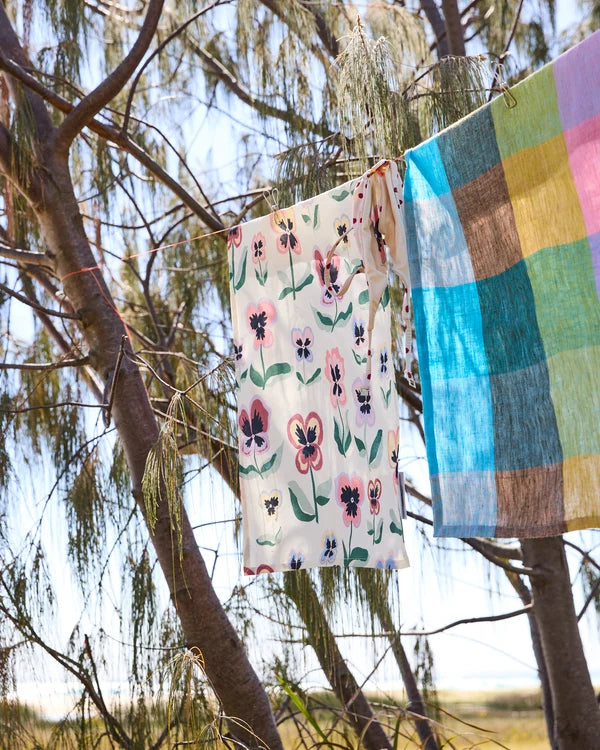 Kip & Co Pretty Pansy Tea Towel
