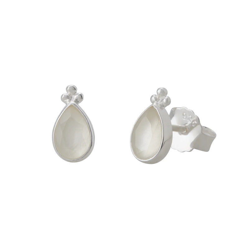 Murkani Loved Always Faceted Moonstone Earring in Sterling Silver