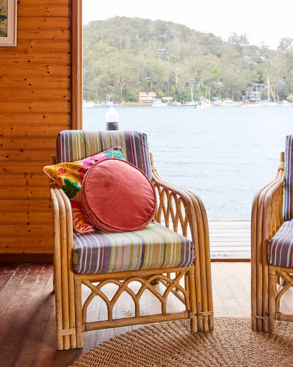 Kip & Co Velvet Pea Cushion - Peach Pie