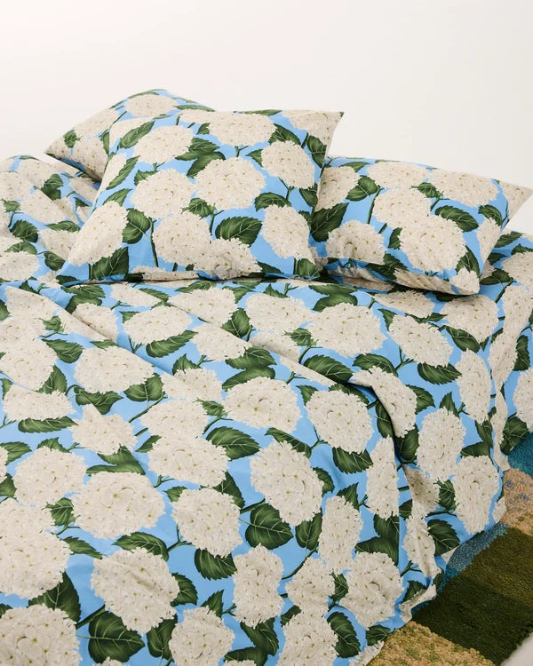 Kip & Co Hydrangea Blue Organic Cotton European Pillow Case Set 2
