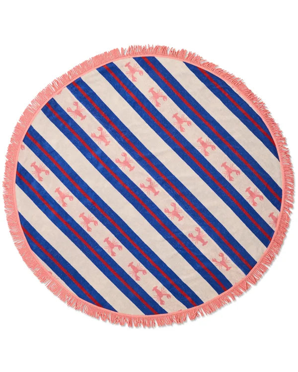Kip & Co Lobster Fan Club Terry Round Beach Towel