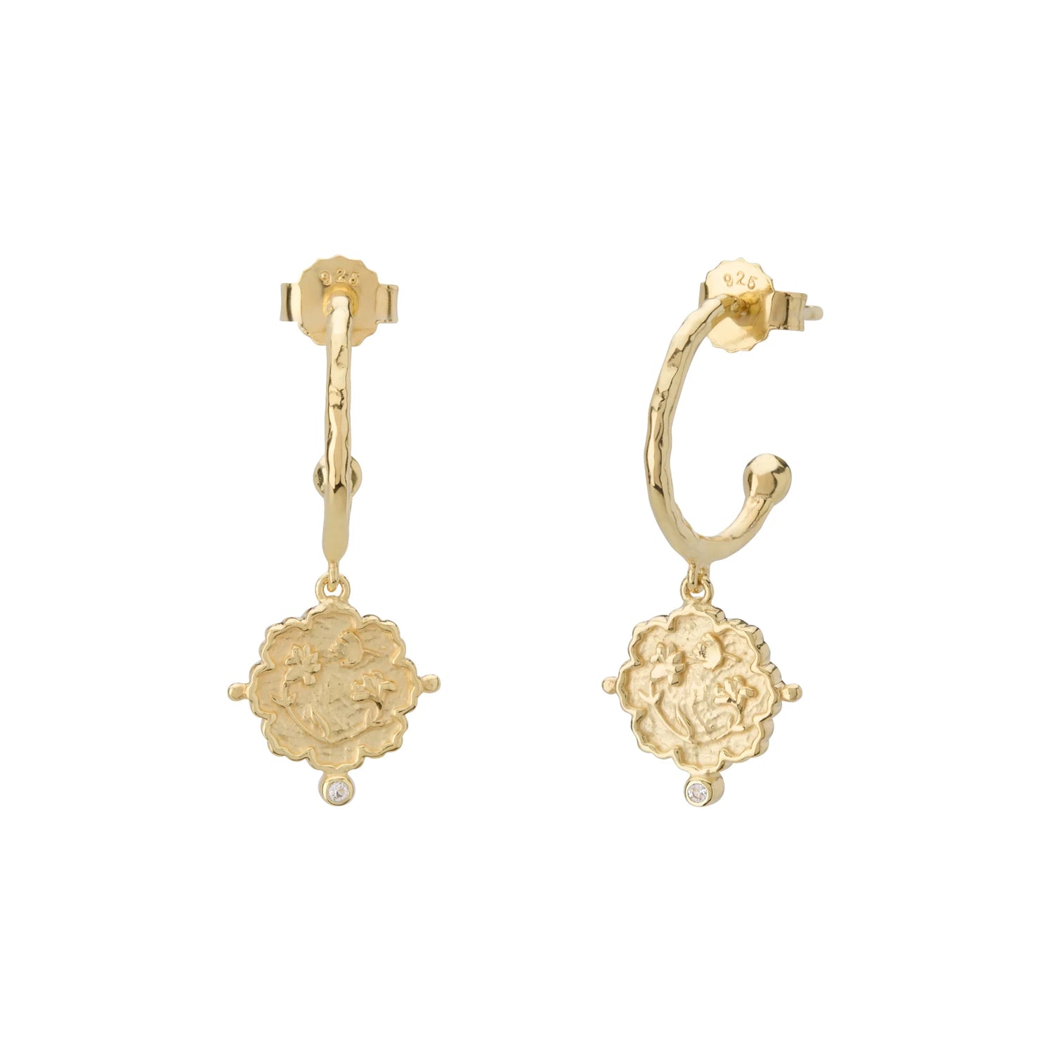Murkani Loved Always Hoop Earrings in 18kt Yellow Gold Plate