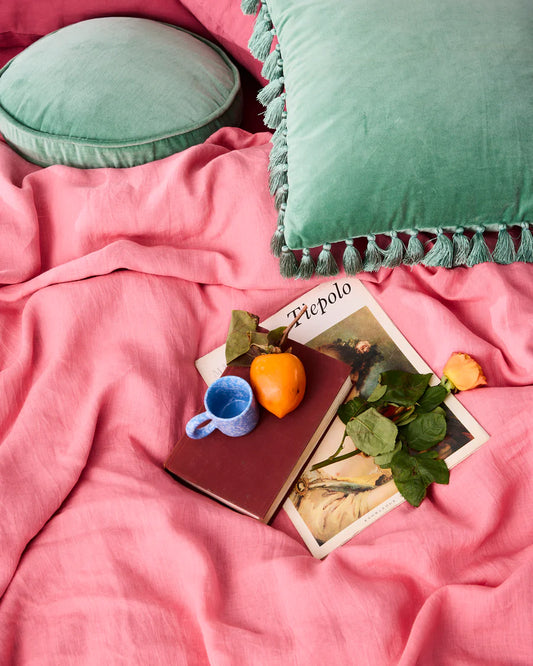Kip & Co Pistachio Velvet Tassel Cushion