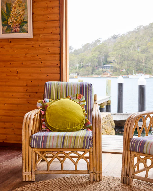 Kip & Co Velvet Pea Cushion - Pear