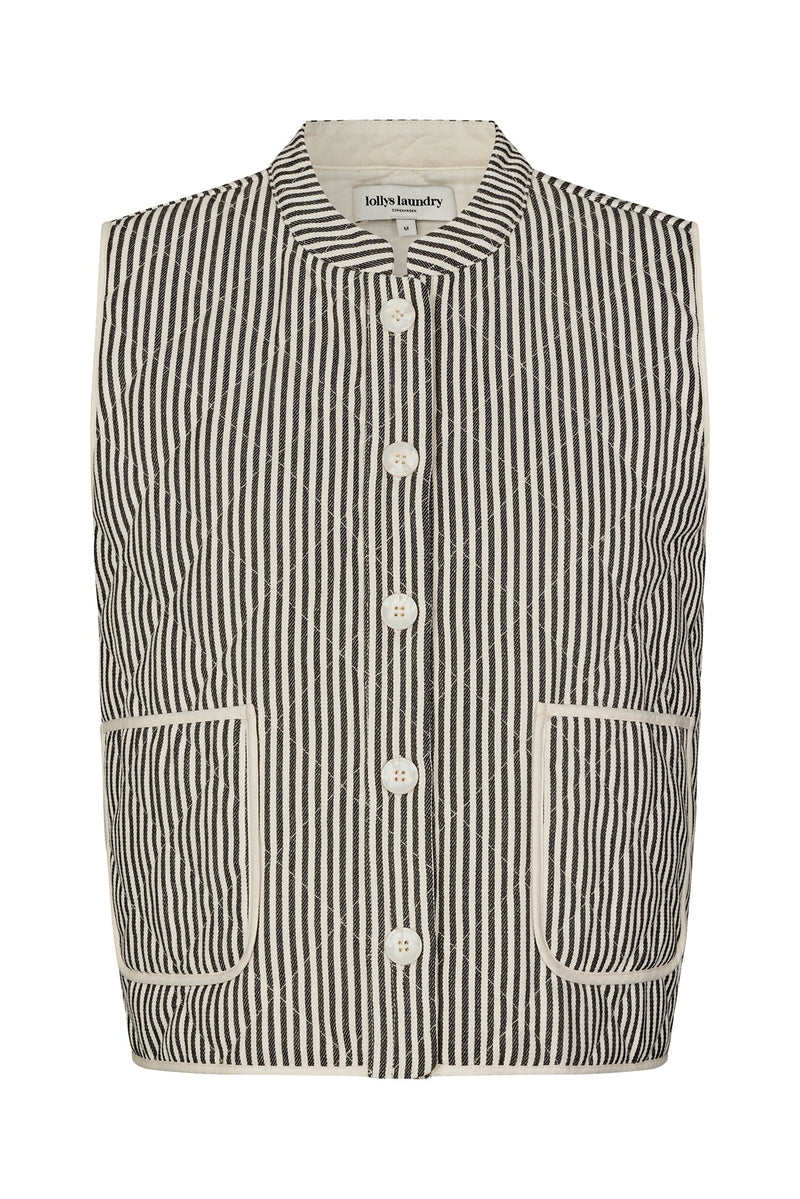 Lollys Laundry Cairo Quilted Jacket -Stripe Black