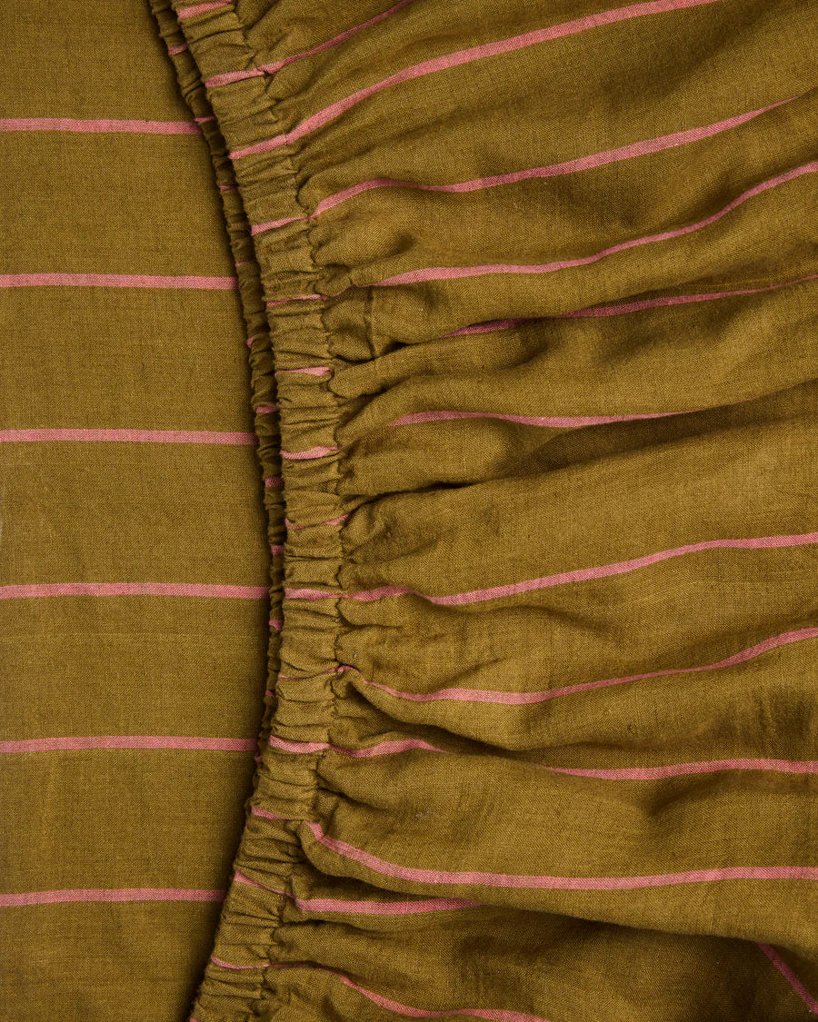 Kip & Co Tapenade Delight Linen Fitted King Sheet