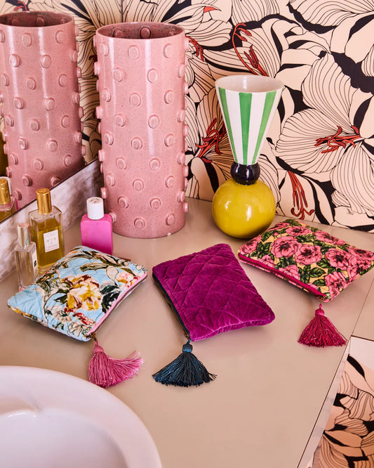 Kip & Co Wild Grape Velvet Cosmetics Purse