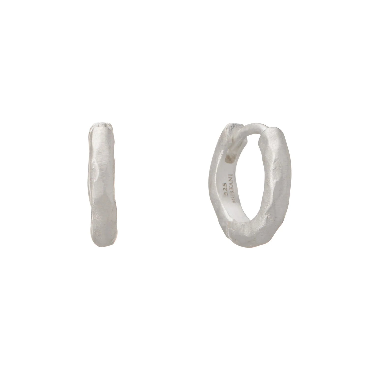 Murkani Matt Huggies in Sterling Silver