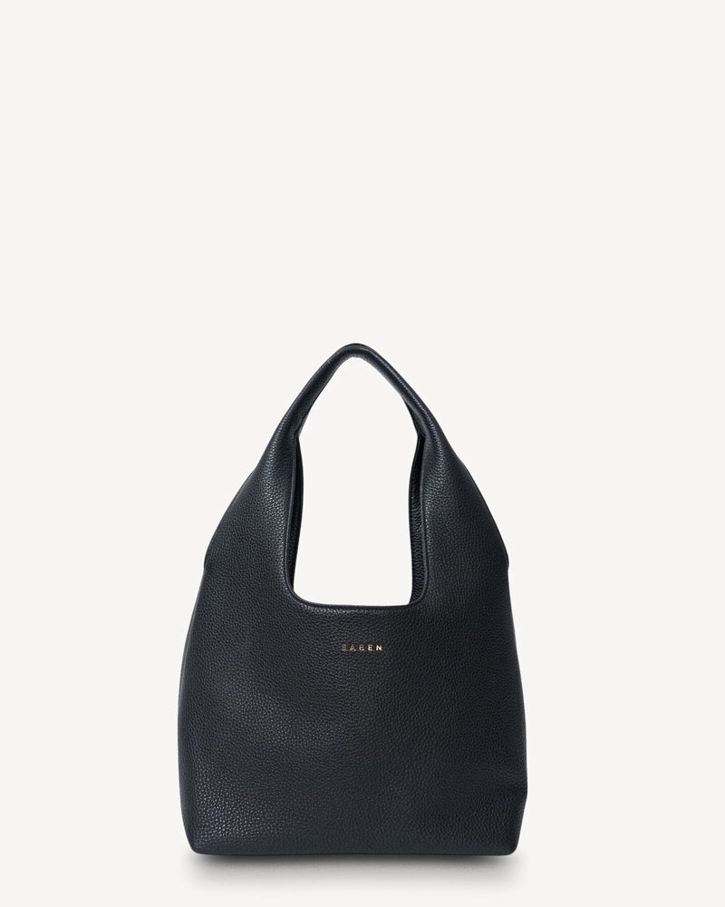 Saben Kiki Shoulder Bag - Black Lightly Milled