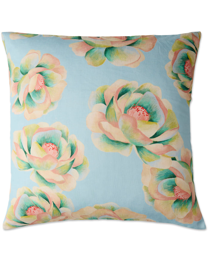 Kip & Co Big Beauty Blue Floral Linen European Pillowcases 2P Set