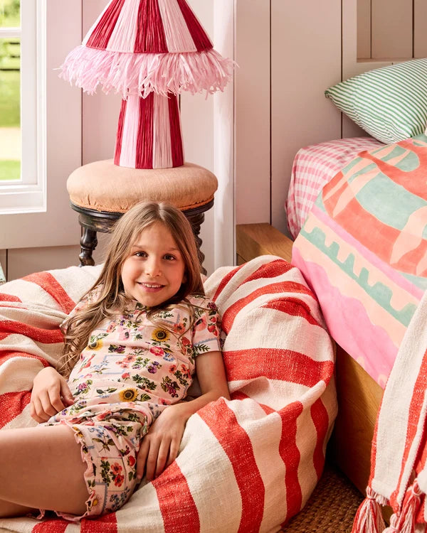 Kip & Co Roma Red Stripe Woven Beanbag
