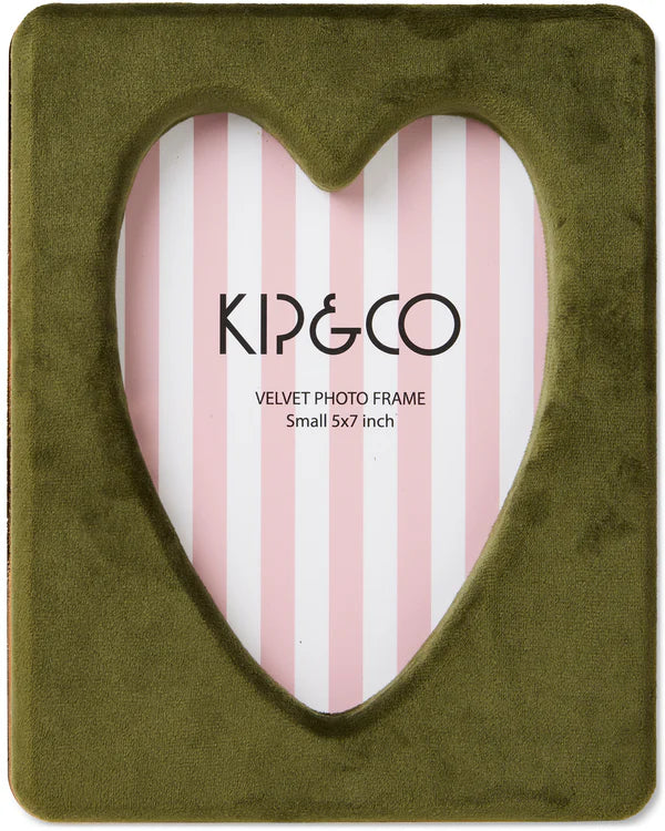 Kip & Co Campsite Heart Velvet Photo Frame