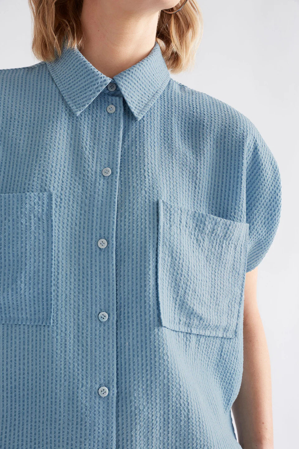 Elk Light Wash Stolt Seersucker Shirt