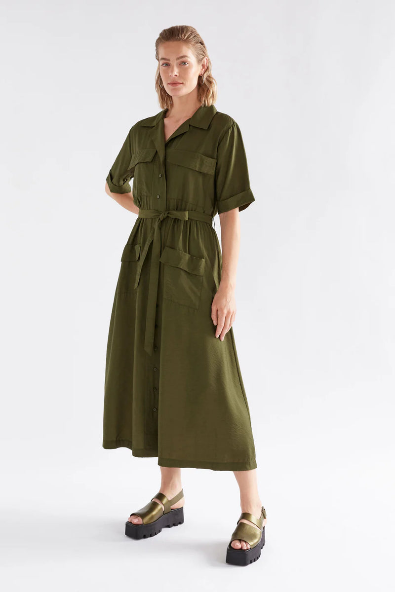 Elk Eine Shirt Dress - Olive