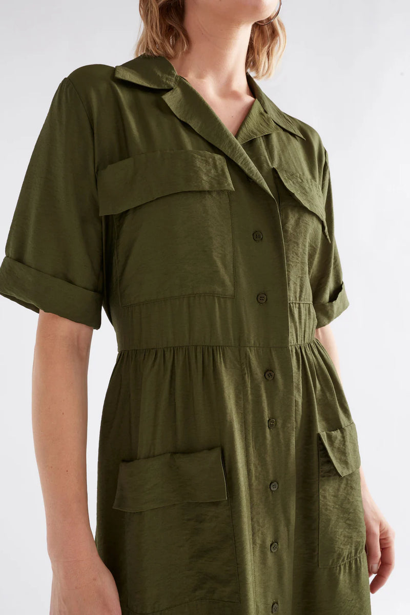 Elk Eine Shirt Dress - Olive