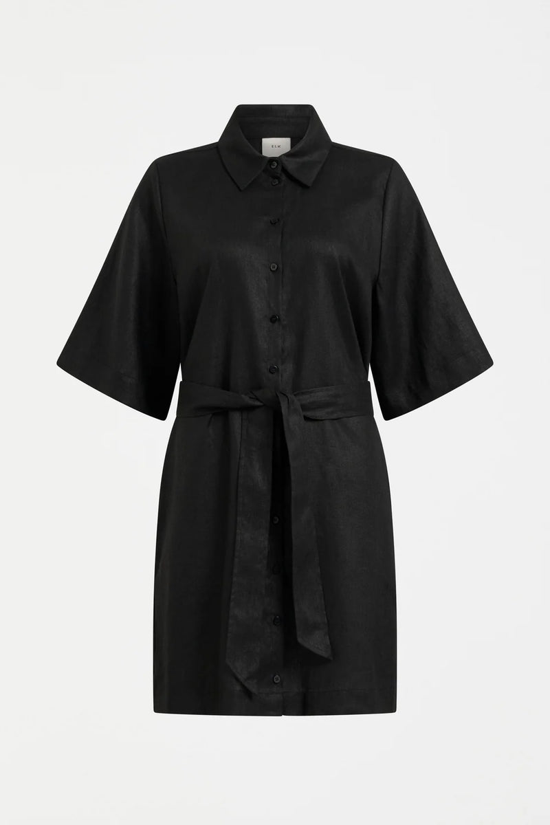 Elk LLinen Dress - Black