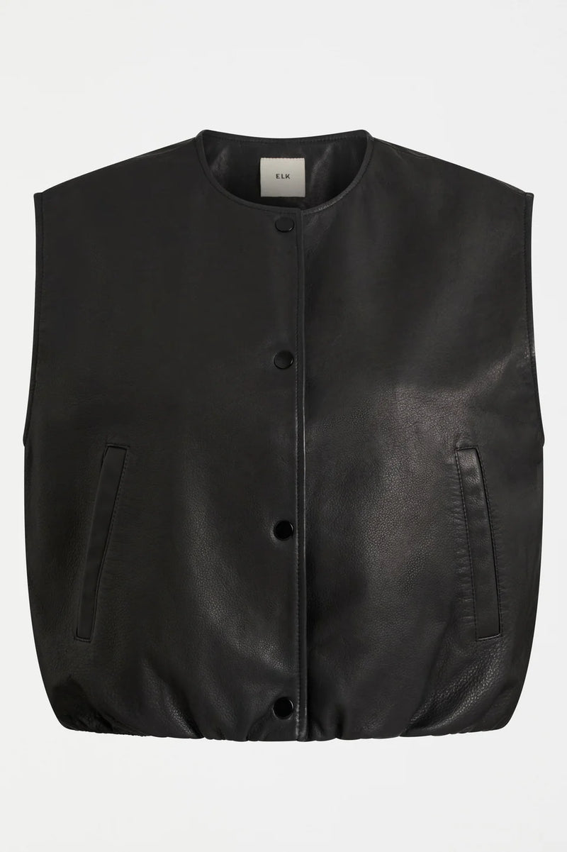 Elk Striind Vest Black Leather
