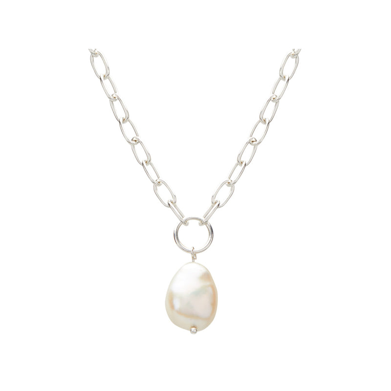 Murkani Aphrodite Goddess Pearl Drop Necklace Sterling Silver