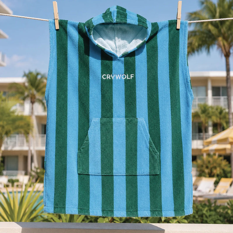 Cry Wolf Hooded Towel - Deck Stripe