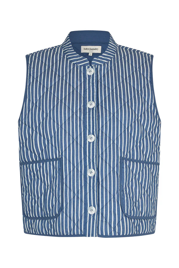 Lollys Laundry Cairo Quilted Vest - Blue Stripe