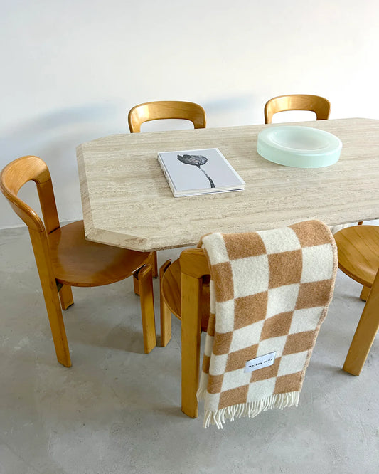 Maison Deux Blanket Checkerboard-Terra/White