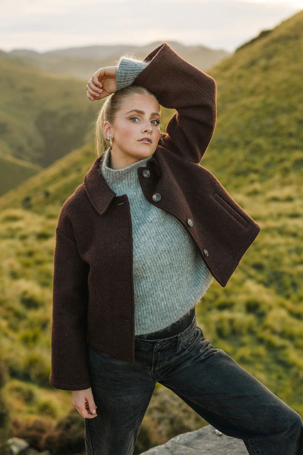 Ater Chelsea Wool Jacket- Chocolate