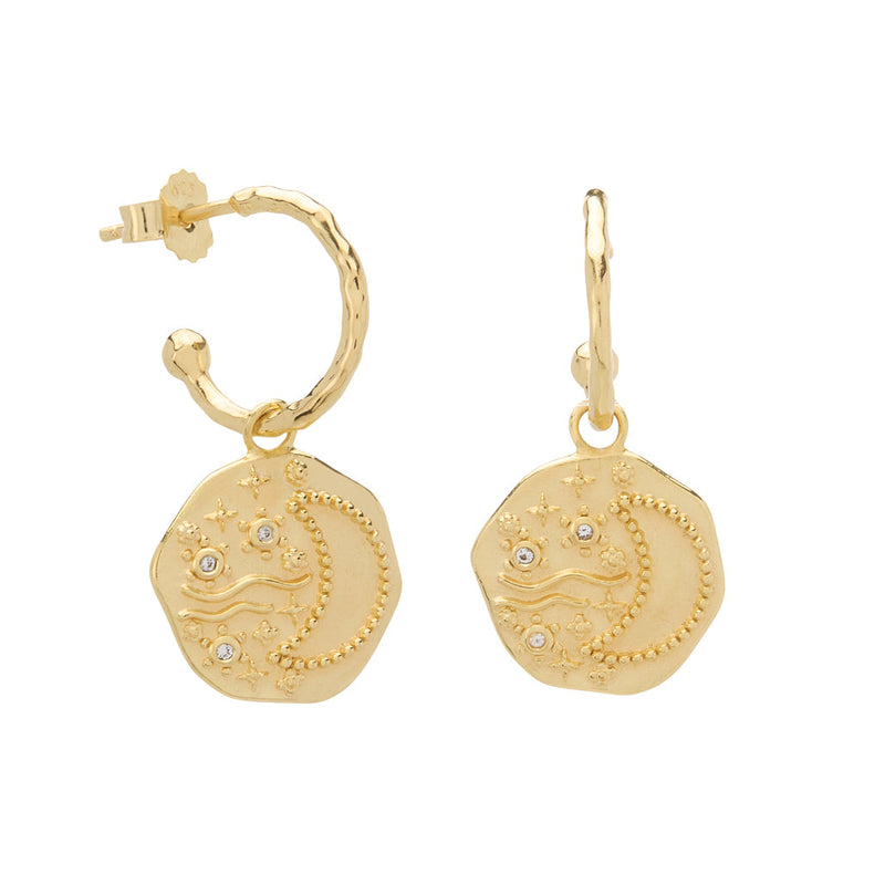Murkani Night Sky Hoop Earrings in 18kt Gold  Plate