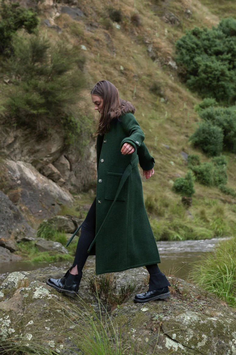 Ater The Elgin Wool Trench - Dark Olive