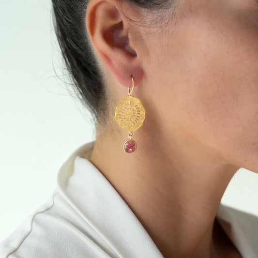 Rubyteva Johari Earrings w Pink Tourmaline