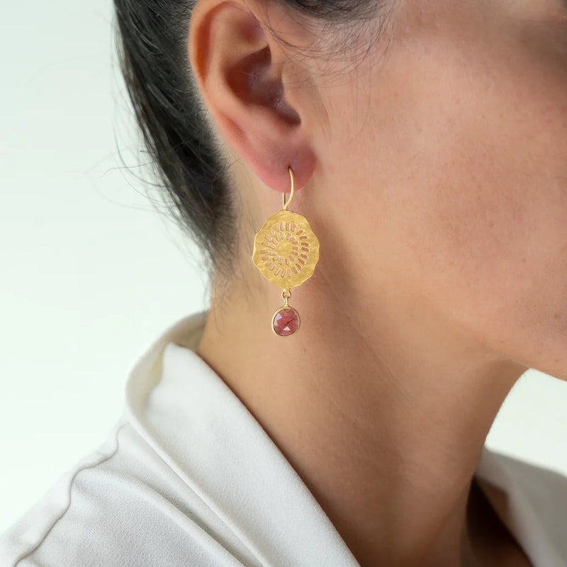 Rubyteva Johari Earrings w Pink Tourmaline