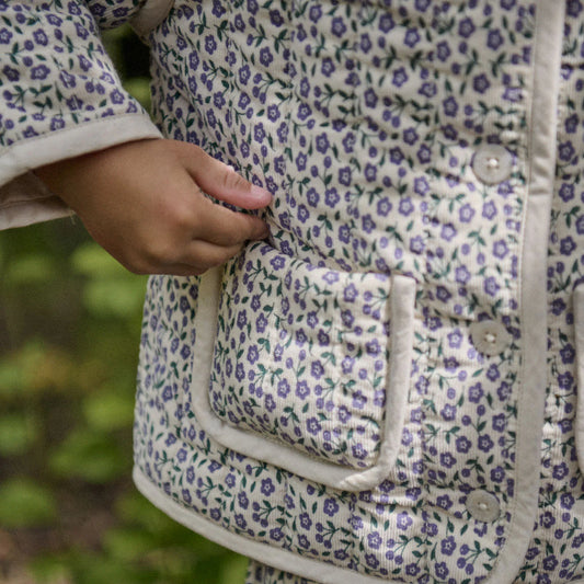 Nature Baby Edith Quilted Jacket - Briarwood Heron Print