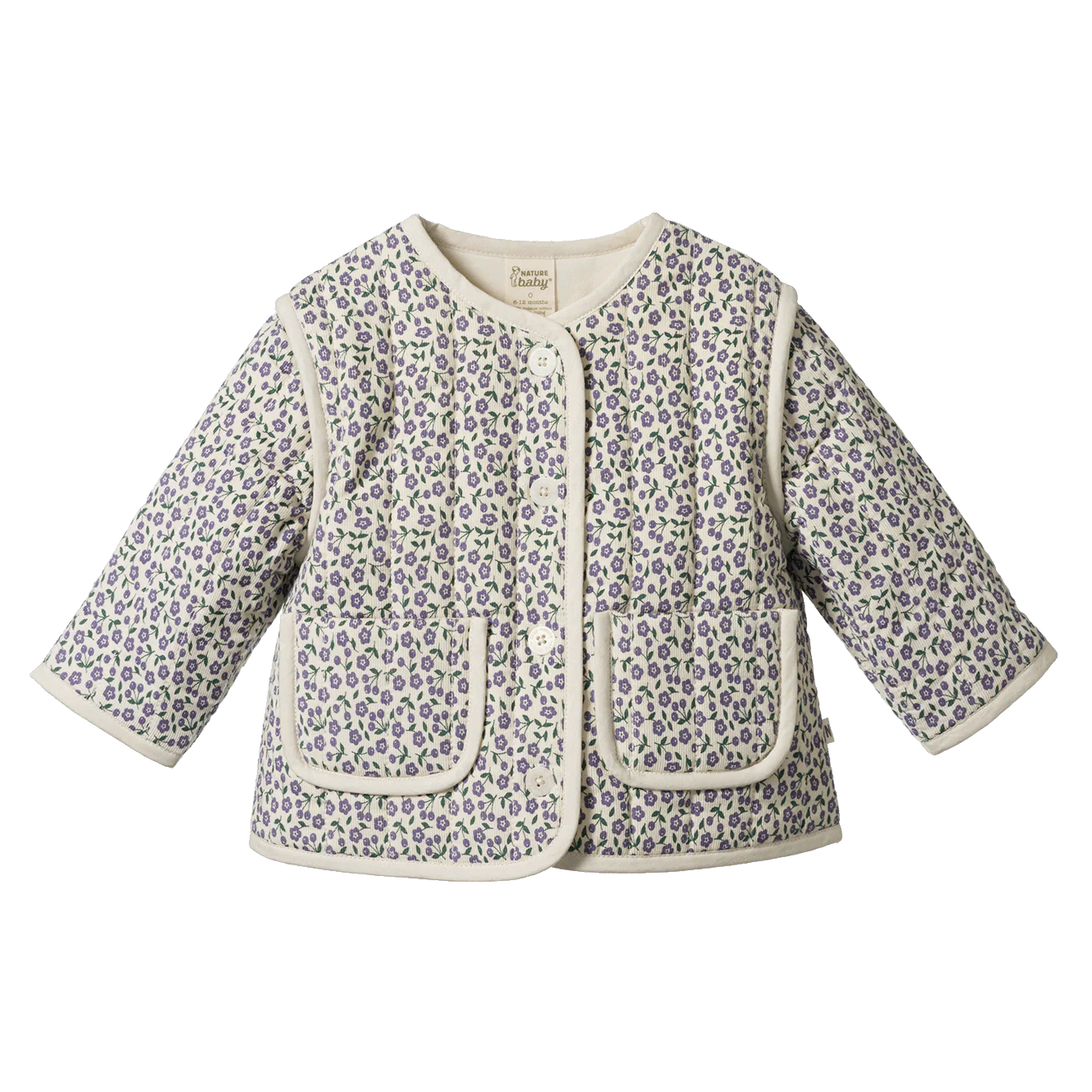 Nature Baby Edith Quilted Jacket - Briarwood Heron Print