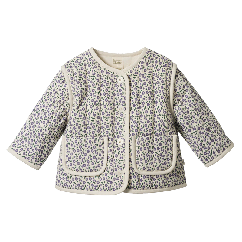Nature Baby Edith Quilted Jacket - Briarwood Heron Print
