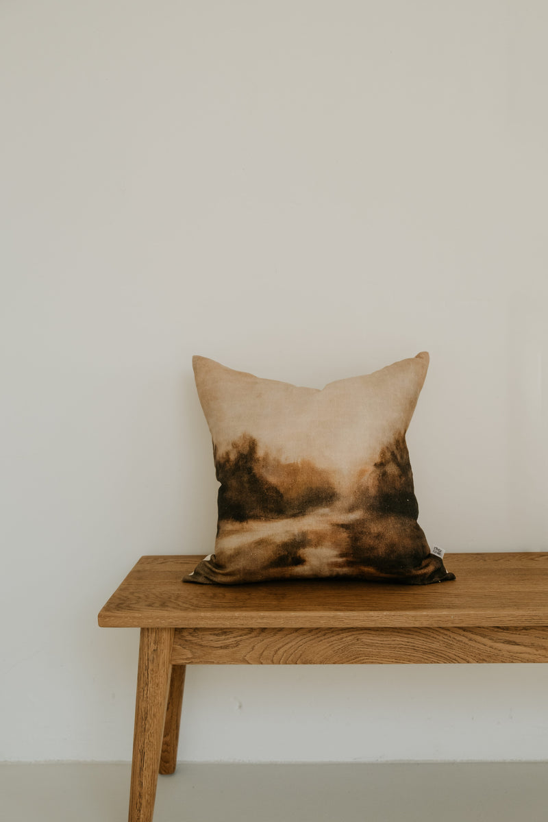 Rive & Isle Evening Glow Linen Cushion w Feather Inner