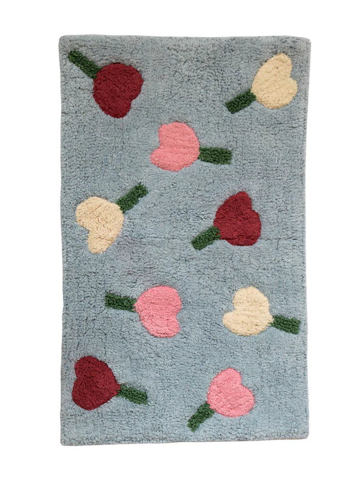 Mosey Me Forget Me Not Bath Mat - Sky