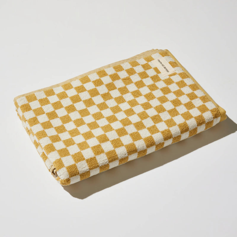 House of Nunu Bath Towel - Yellow Check